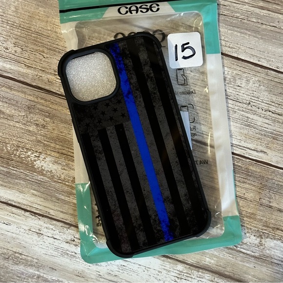 IP 15 Blue Line American Flag Case - Picture 2 of 5